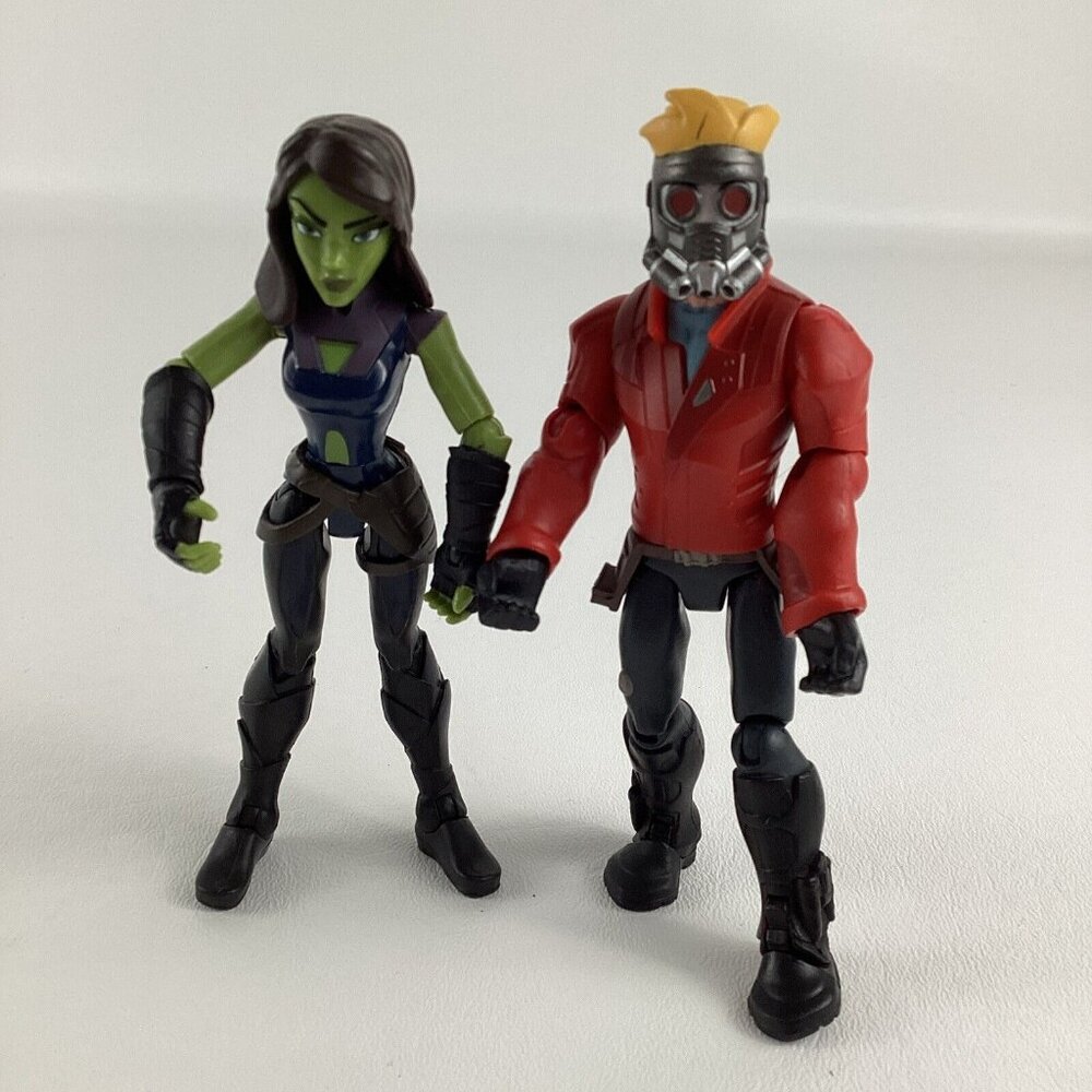 Disney Store Marvel Guardians Of The Galaxy Star Lord Gamora 5" Action Figures
